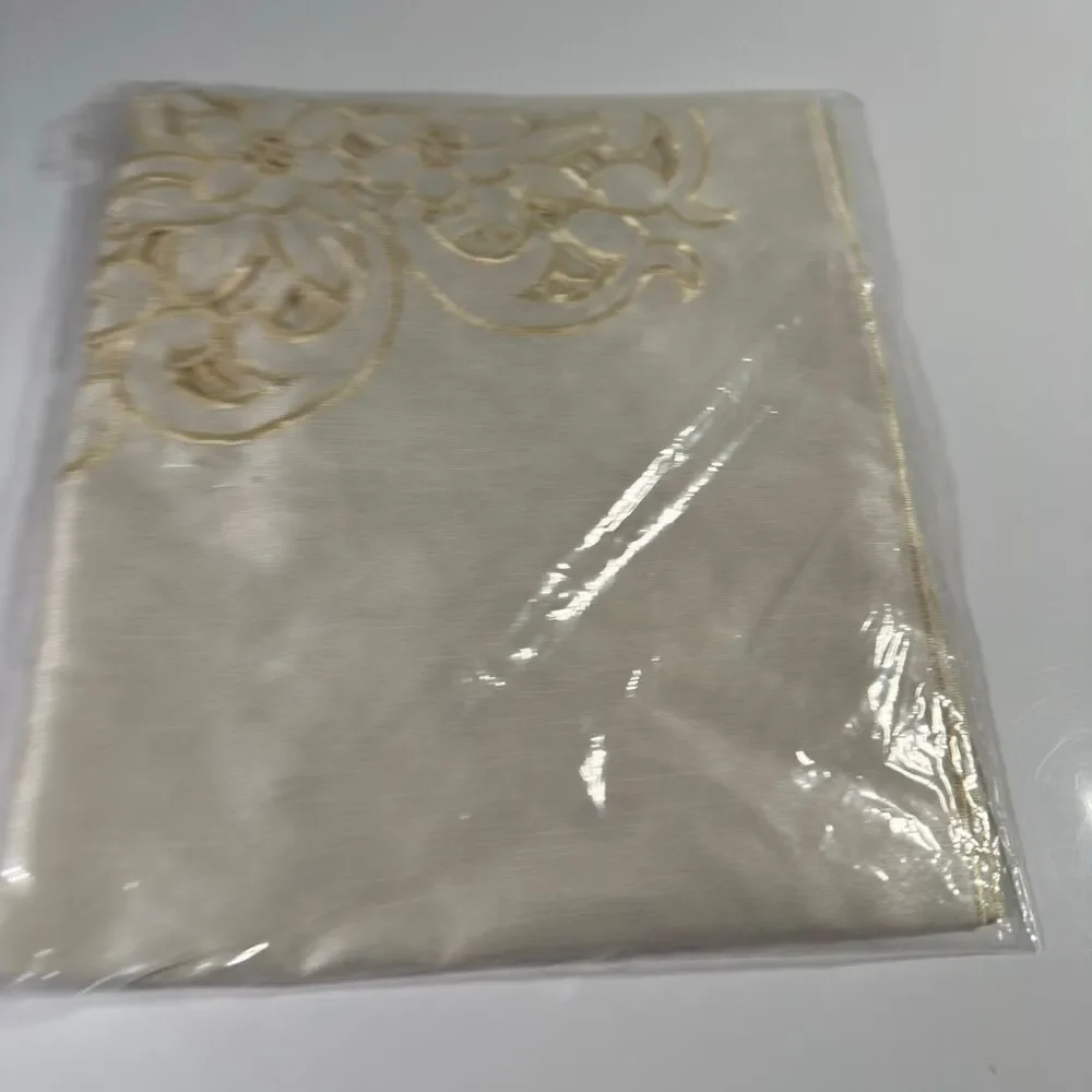 Collections Etc Elegant Scroll Window Valance Crem 5836 Cut Out and Embroidered